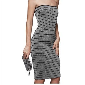 BNWT Reiss Strapless bodycon metallic dress